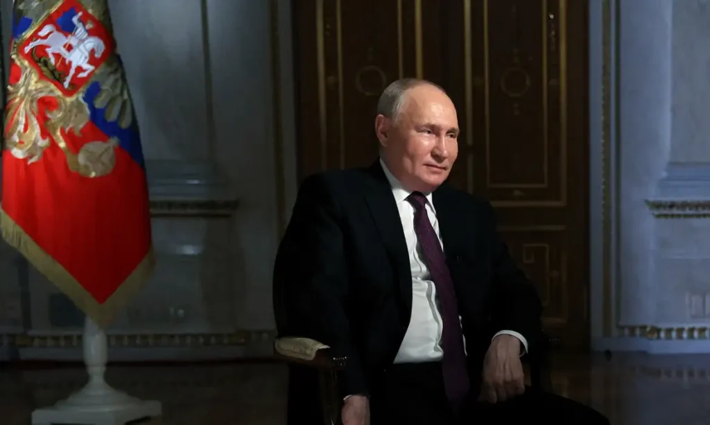 Putin concede entrevista em Moscou 12/3/2024 Sputnik/Gavriil Grigorov/Pool via REUTERS