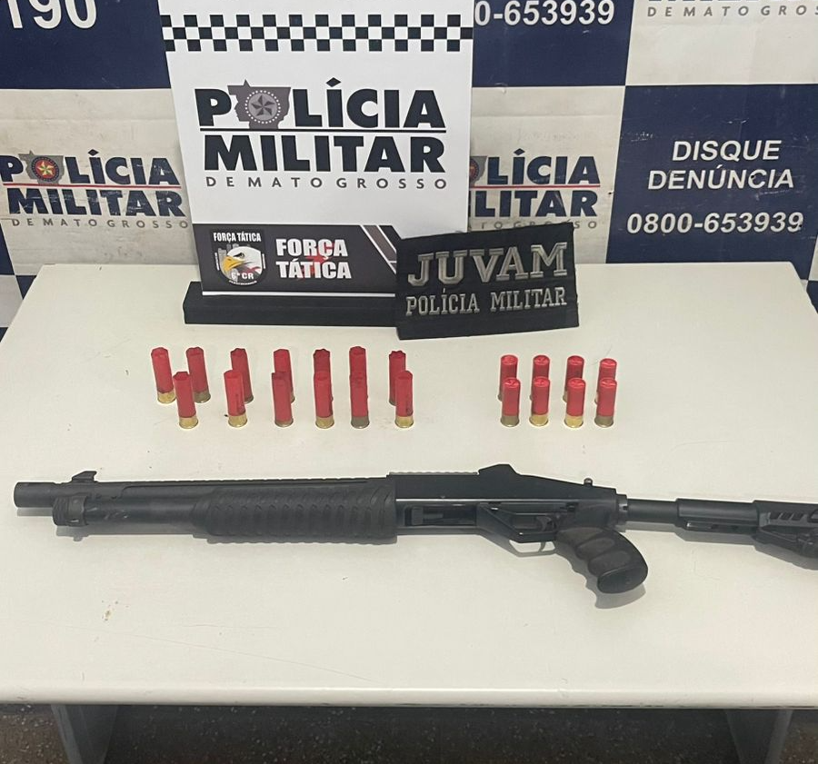 PM apreende armas: Quatro homens presos em Cáceres após abordagens