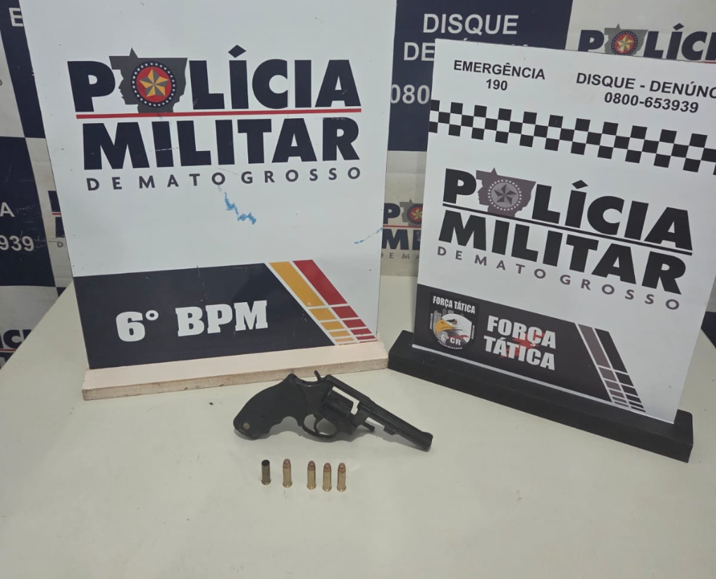 Arma de fogo Cáceres: PM apreende arma e prende suspeitos