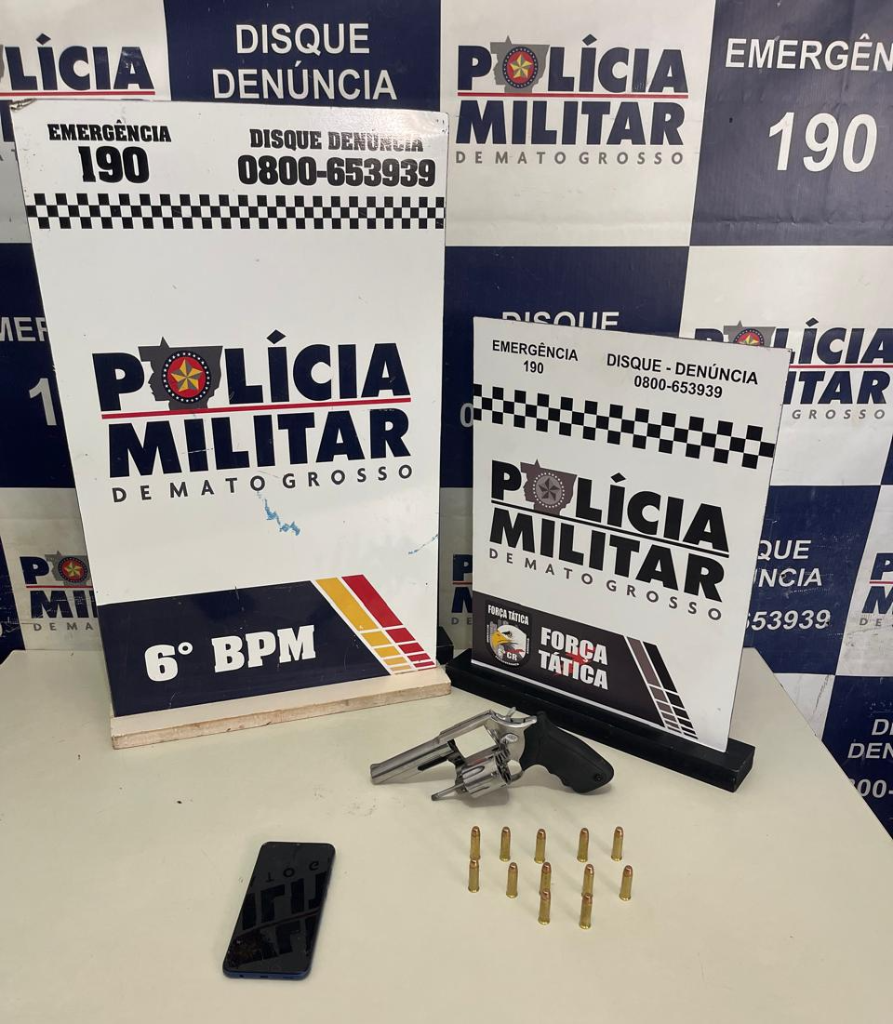 Apreensão de adolescente com revólver e munições em Cáceres