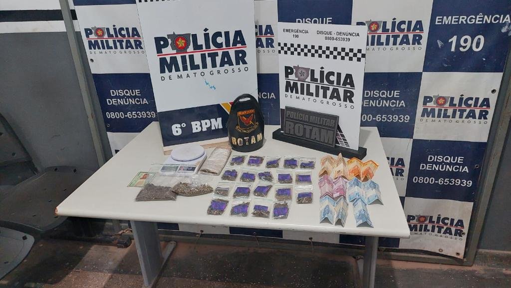 Ação da Rotam em Cáceres: entorpecentes apreendidos e suspeito preso
