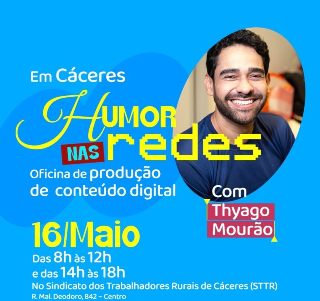 Oficina de produção de conteúdo digital em Cáceres com Thyago Mourão