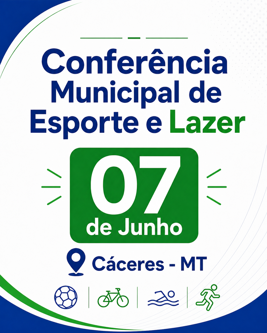 1ª Conferência de Esporte de Cáceres será em 7 de junho de 2026