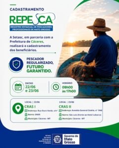 cadastramento do REPESCA para pescadores profissionais em Cáceres