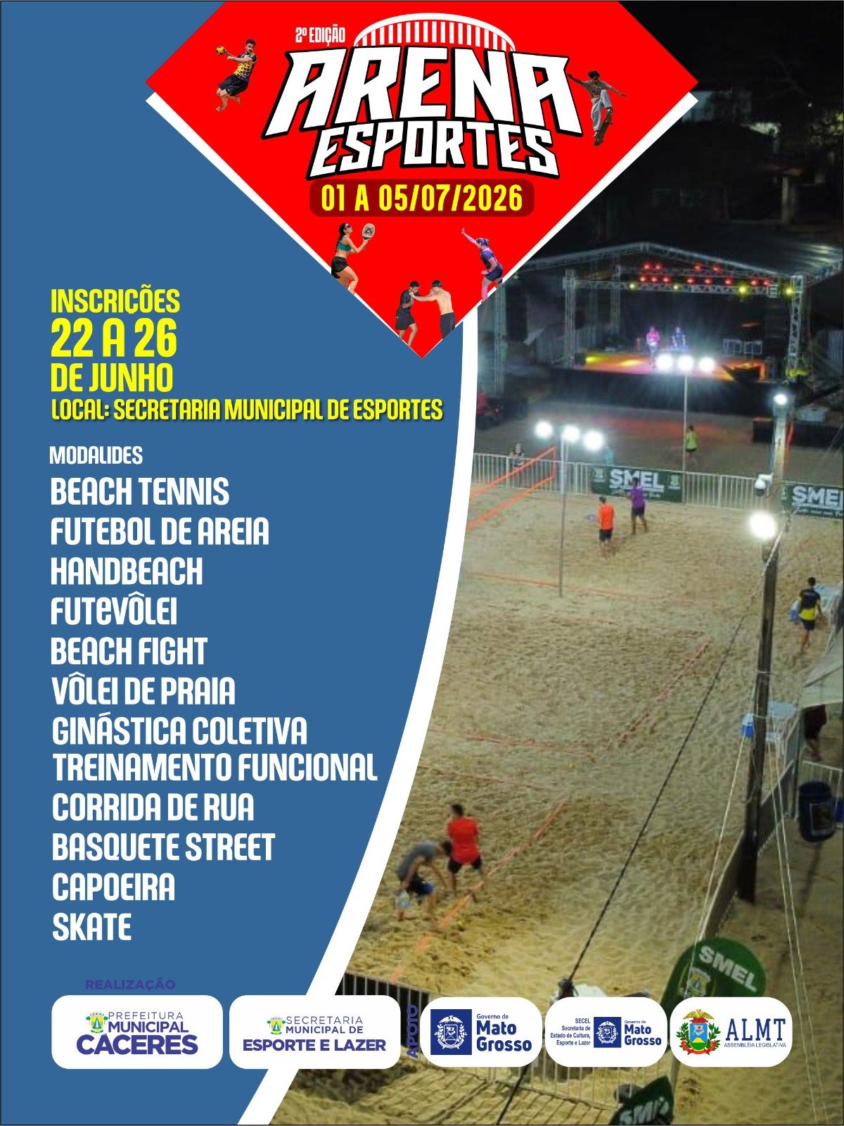 Arena de Esportes do FIPe: 2ª edição começa em 1º de julho em Cáceres