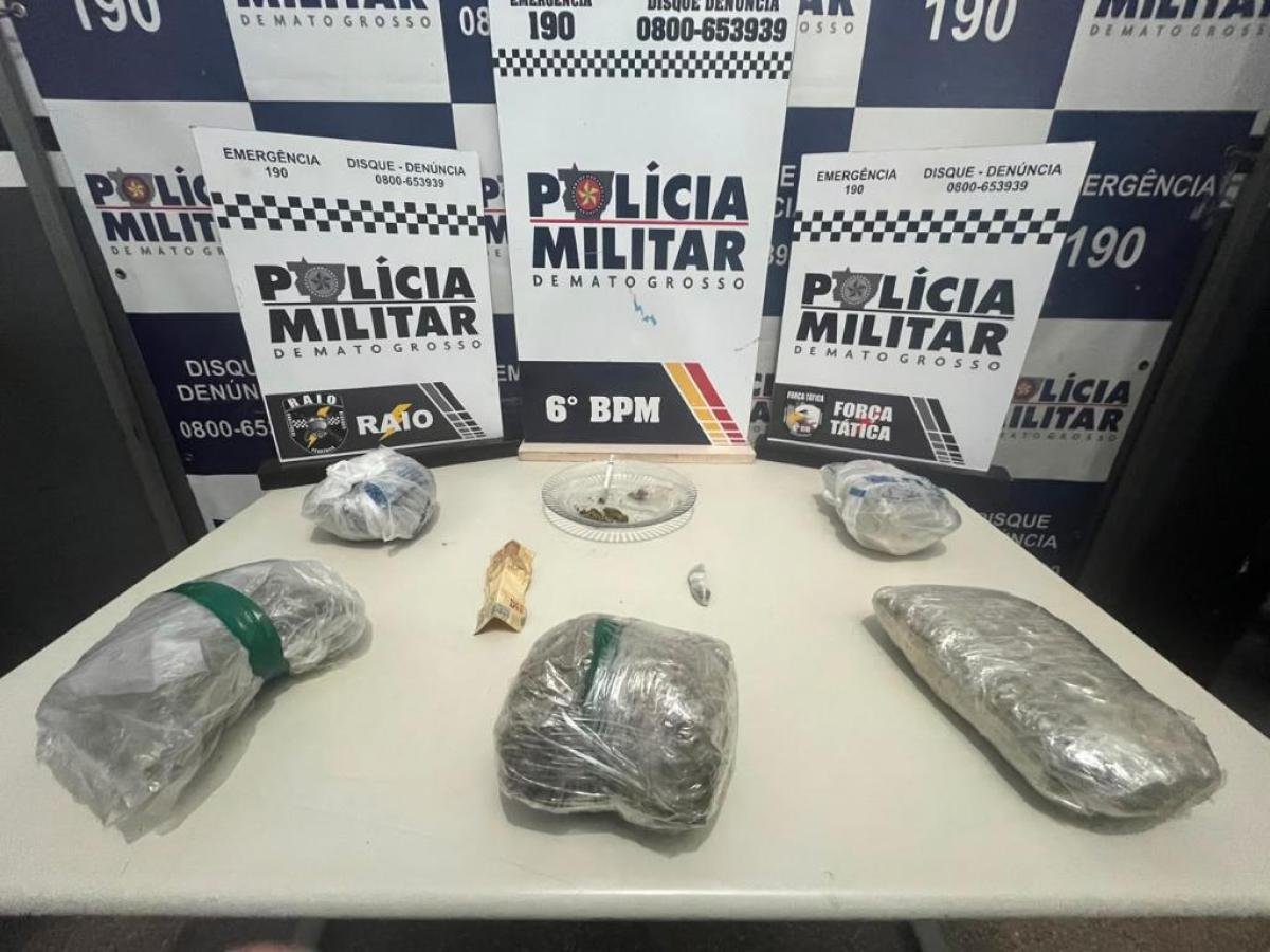 Apreensão de maconha em Cáceres: trio é detido com drogas