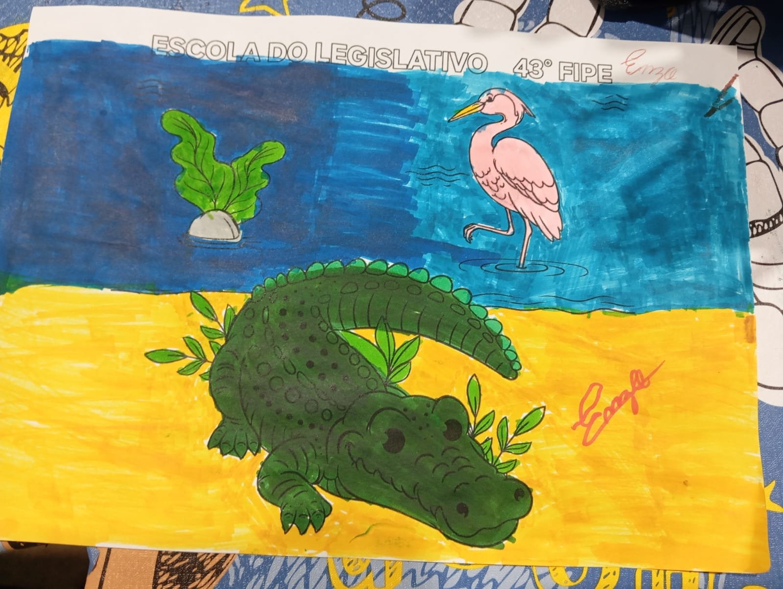 O espaço kids da Câmara no FIPe: crianças colorem o Pantanal