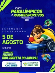 Jogos Paralímpicos de Cáceres: Abertura nesta quarta-feira (5)