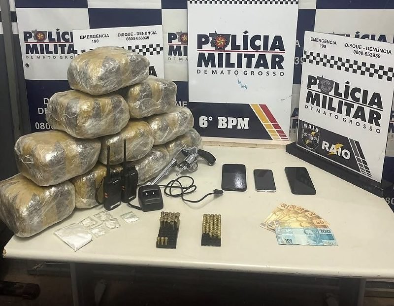 Prisão com drogas e revólver: dois detidos em bar de Cáceres