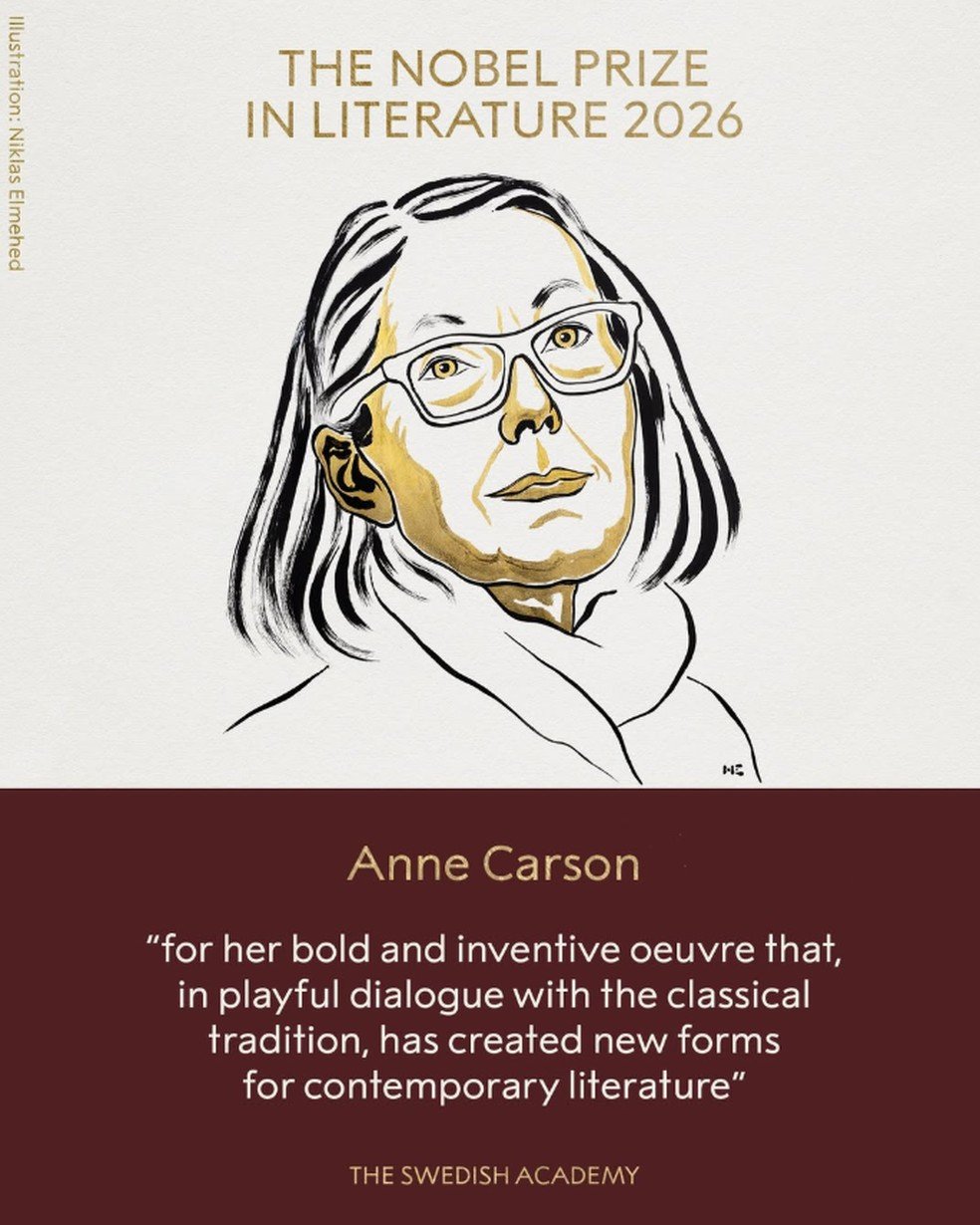 Anne Carson ganhou o Prêmio Nobel de Literatura 2026.
