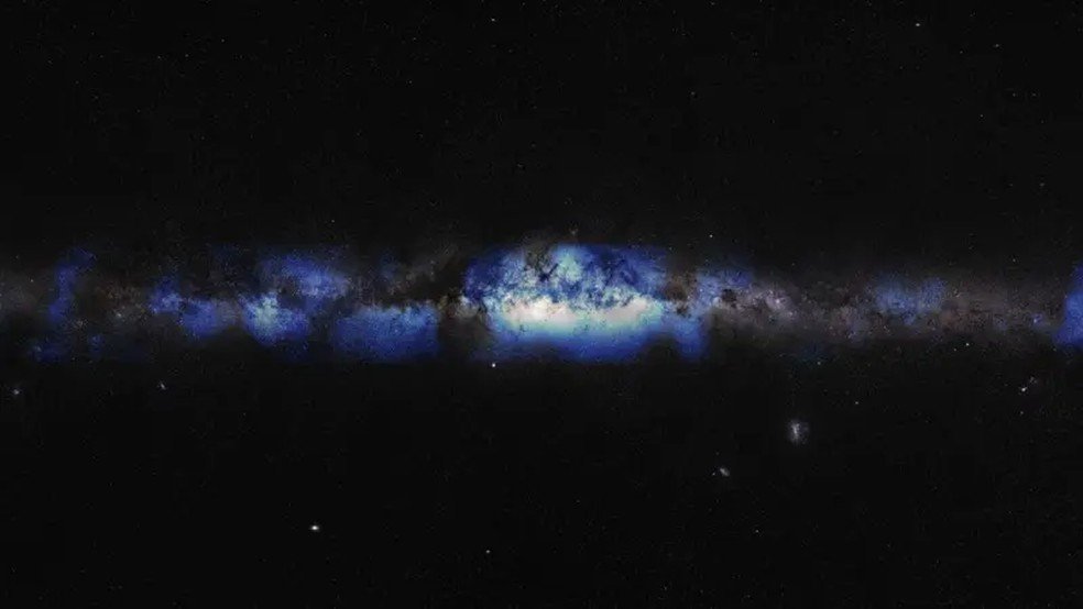 Esta imagem desfocada é da Via Láctea, mas é composta de partículas de neutrinos.