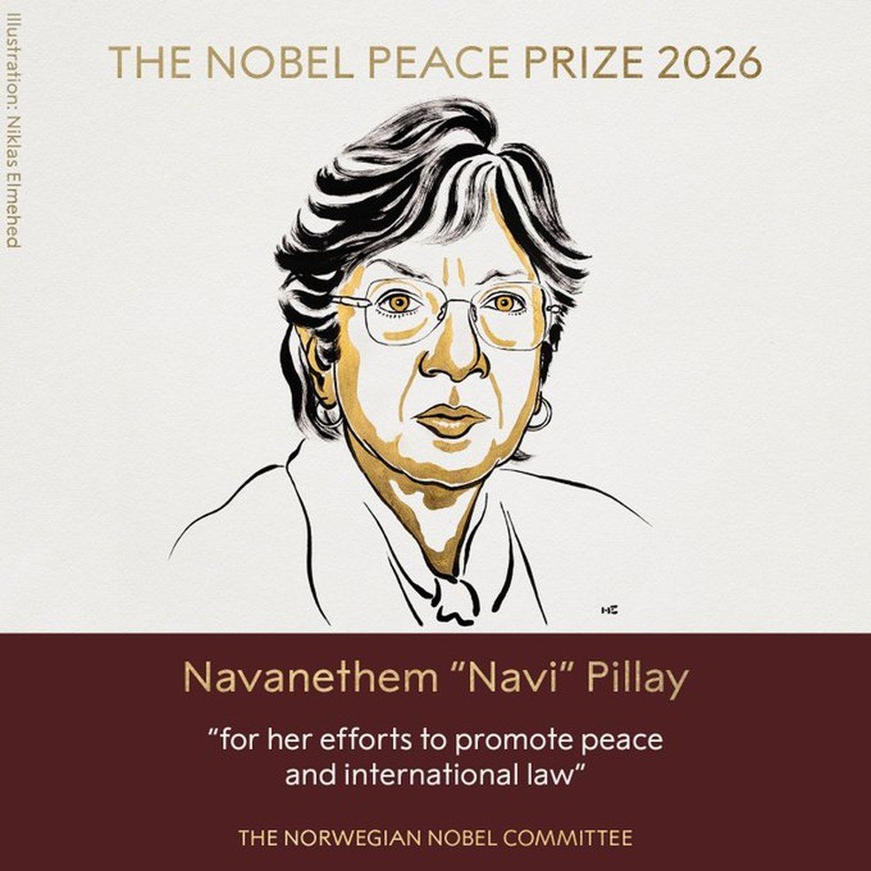 Prêmio Nobel da Paz 2026 vai para a sul-africana Navanethem Navi Pillay